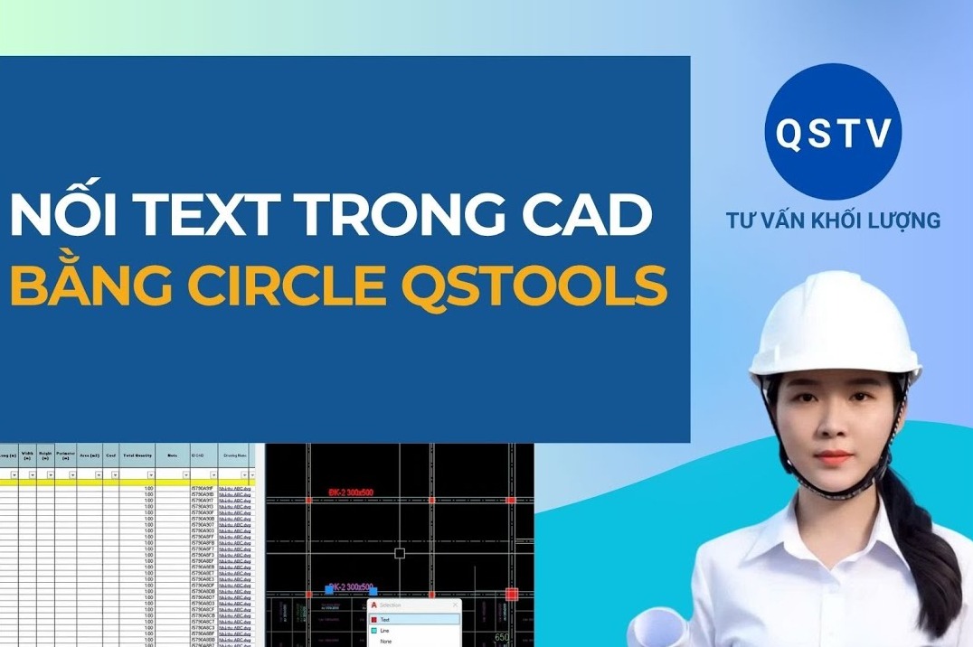 Bài hướng dẫn: Hướng dẫn nối text trong autocad bằng Circle QStools